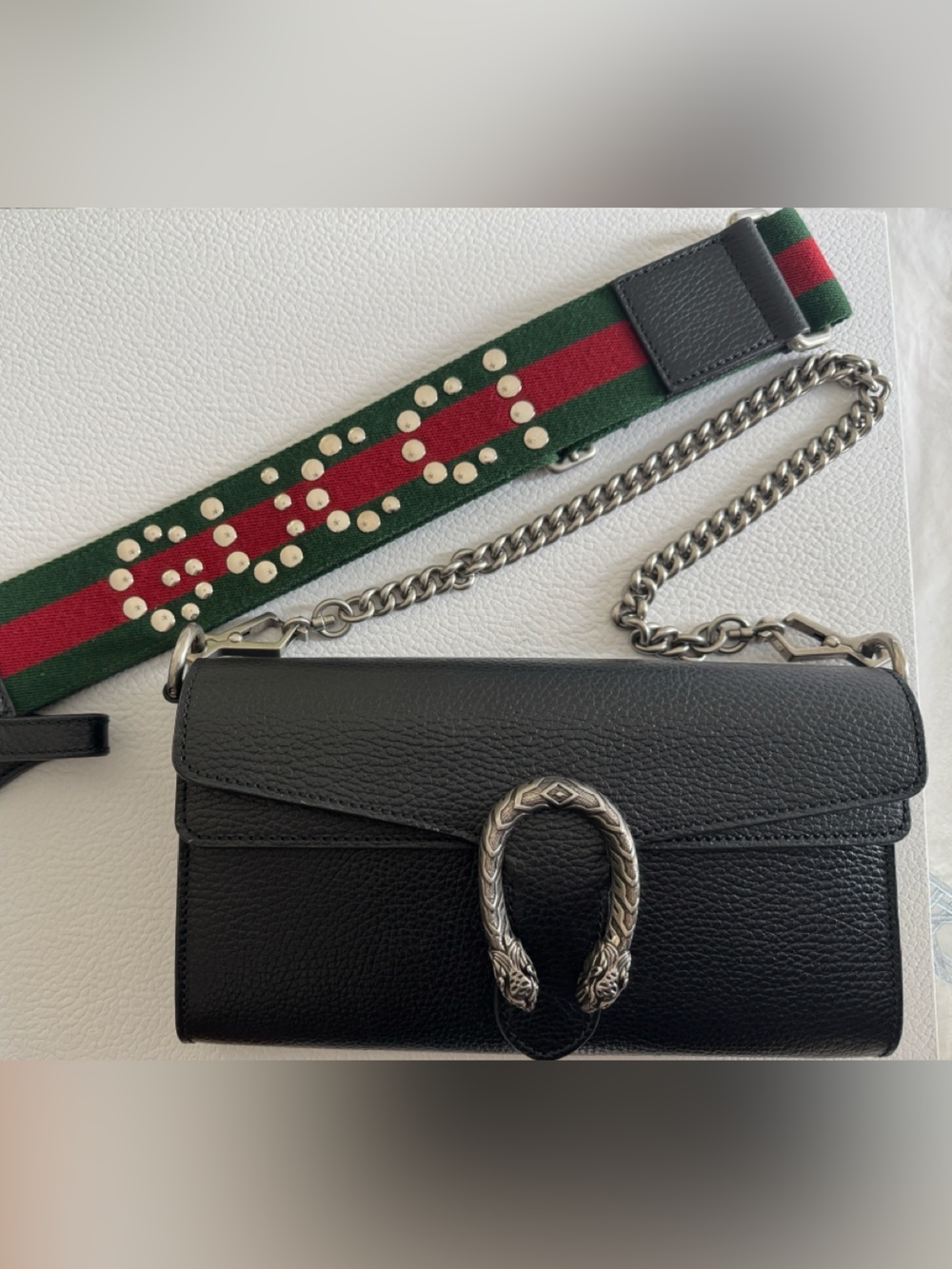 NWT Gucci Dionysus Leather bag w/ Crossbody Strap, Sales Receipt, Box, Dust Bags